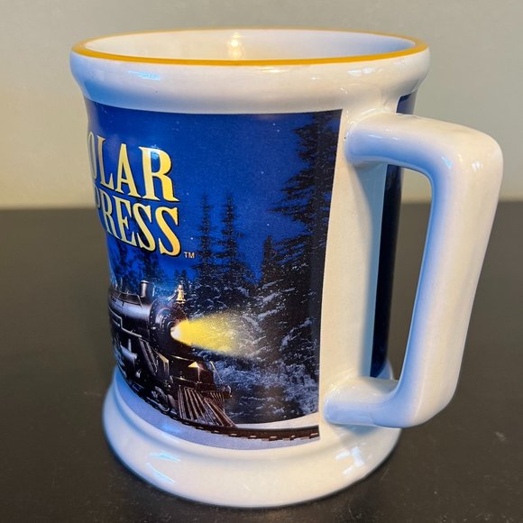The Polar Express Ceramic Christmas Mug 3D Embossed Train BELIEVE Warner Bros. - Picture 5 of 10